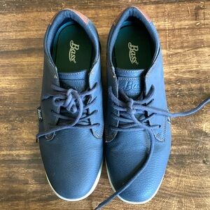 BASS MENS CASUAL OXFORD BLUE SHOES